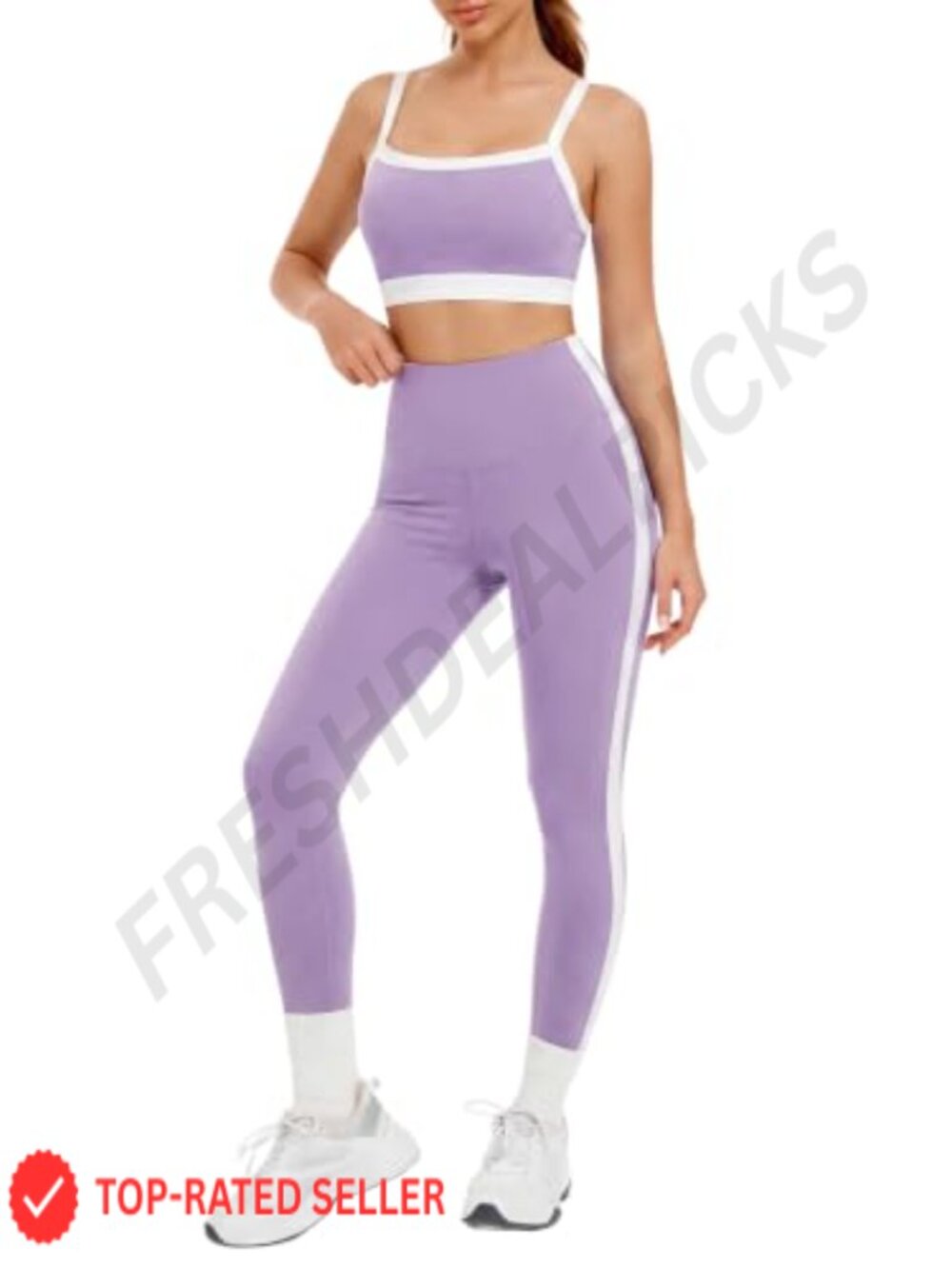 2 Piece Workout Set High Waisted Yoga Leggings & Padded Sports Bra